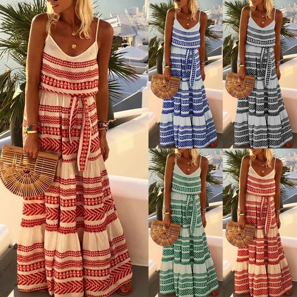 new style dresses women floral loose dress boho ruffles party summer beach casual long spaghetti print sundress fashion 2019, Black;gray
new style dresses women floral loose dress boho ruffles party summer beach casual long spaghetti print sundress fashion 2019, Black;gray