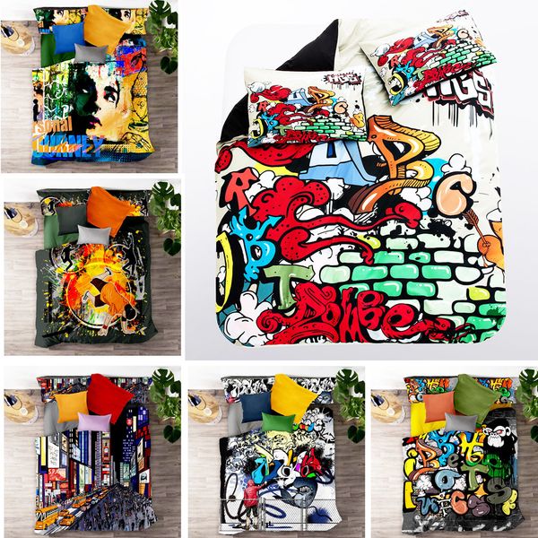 customizable digital printed duvet cover set home textile three piece cartoon pattern hip hop graffiti
customizable digital printed duvet cover set home textile three piece cartoon pattern hip hop graffiti