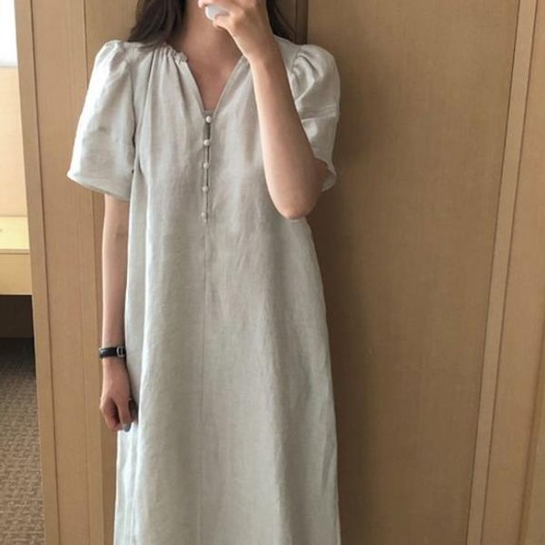 chic vintage stylish slim new arrival 2020 women elegant sweet v-neck retro solid short sleeves long dresses ae709, Black;gray
chic vintage stylish slim new arrival 2020 women elegant sweet v-neck retro solid short sleeves long dresses ae709, Black;gray