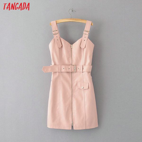 women sleeveless pu faux leather dresses autumn winter 2019 adjust strap zipper female pink short dress with slash am05, Black;pink
women sleeveless pu faux leather dresses autumn winter 2019 adjust strap zipper female pink short dress with slash am05, Black;pink
