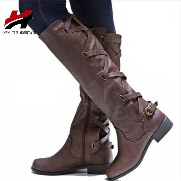 nan jiu mountain shoes woman 2018 autumn and winter five-color heel cross straps zipper flat women's mid-boots plus size 35-43, Black
nan jiu mountain shoes woman 2018 autumn and winter five-color heel cross straps zipper flat women's mid-boots plus size 35-43, Black