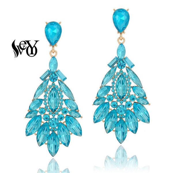 veyo classic luxury crystal drop earrings for women 4 color fashion jewelry gift, Silver
veyo classic luxury crystal drop earrings for women 4 color fashion jewelry gift, Silver