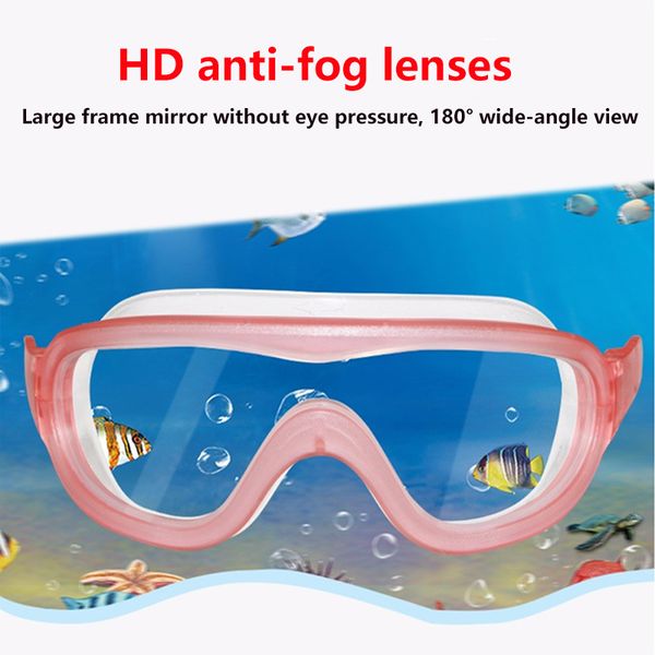 big frame anti fog swimming goggles kids professionals hd waterproof diving goggles equipment children glasses for swimming pool, White;black
big frame anti fog swimming goggles kids professionals hd waterproof diving goggles equipment children glasses for swimming pool, White;black