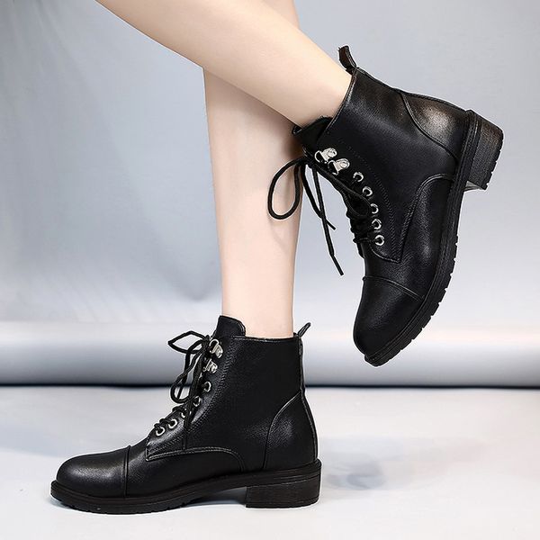 fashion white ankle boots for women winter warm lace-up winter boots women pu leather waterproof zapatos de mujer, Black
fashion white ankle boots for women winter warm lace-up winter boots women pu leather waterproof zapatos de mujer, Black