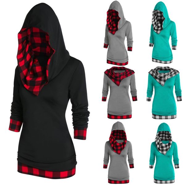 winter sweatshirts hooded hoodies 2019 plus size women plaid print hoody convertible collar sweatshirt pullovers streetwear, Black
winter sweatshirts hooded hoodies 2019 plus size women plaid print hoody convertible collar sweatshirt pullovers streetwear, Black