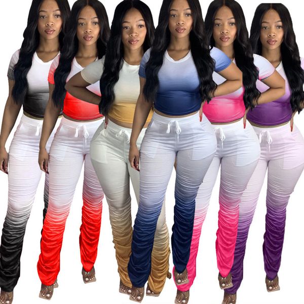 women tracksuits two pieces set gradient color short sleeve pleated split micro horn long pants suits fashion ladies outfits new 2020 y887, Gray
women tracksuits two pieces set gradient color short sleeve pleated split micro horn long pants suits fashion ladies outfits new 2020 y887, Gray