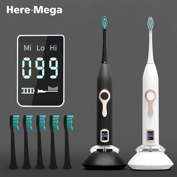here mega sonic electric toothbrush smart rechargeable toothbrush heads replaceable whitening waterproof lcd screen 608
here mega sonic electric toothbrush smart rechargeable toothbrush heads replaceable whitening waterproof lcd screen 608