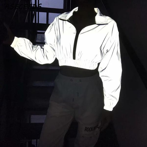 fall jacket korean clothes 2019 fashion reflective jacket women streetwear coats and jackets women long sleeve cropped, Black;brown
fall jacket korean clothes 2019 fashion reflective jacket women streetwear coats and jackets women long sleeve cropped, Black;brown