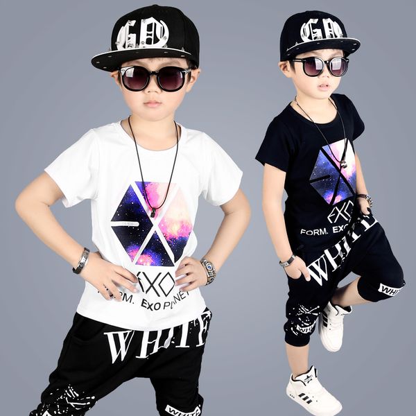 2018 summer boys letter dancing clothes 2 pcs children's wear hip hop clothing set wholesale kids short sleeved cotton tracksuit, White
2018 summer boys letter dancing clothes 2 pcs children's wear hip hop clothing set wholesale kids short sleeved cotton tracksuit, White