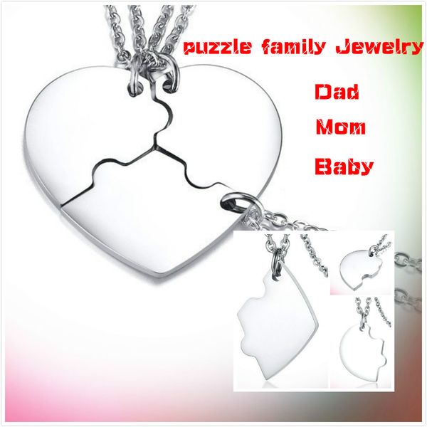 3pcs/set Fashion Style Stainless Steel Heart Puzzle Pendants Necklace Family Jewelry Set Gift for Women Girls J014
3pcs/set Fashion Style Stainless Steel Heart Puzzle Pendants Necklace Family Jewelry Set Gift for Women Girls J014