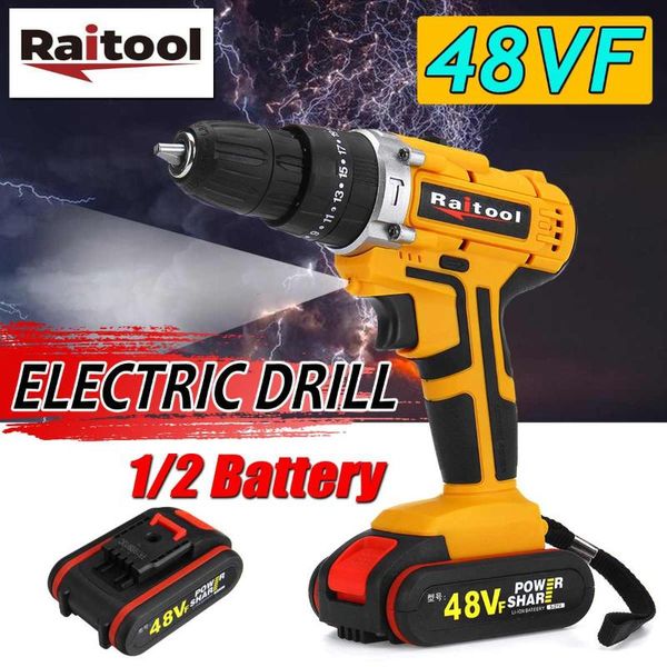 3 in 1 48vf 2 speed cordless drill electric screwdriver wireless power driver dc lithium-ion battery with led light raitool
3 in 1 48vf 2 speed cordless drill electric screwdriver wireless power driver dc lithium-ion battery with led light raitool