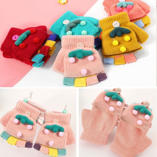 kids girls boy winter colorful pompom flip fingerless gloves warm mittens, Blue;gray
kids girls boy winter colorful pompom flip fingerless gloves warm mittens, Blue;gray
