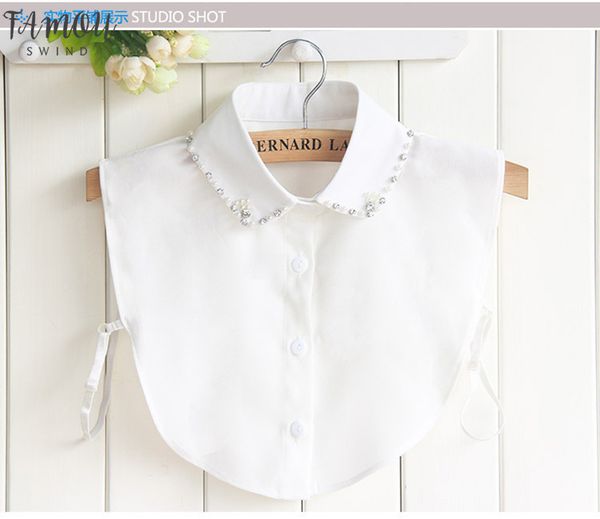 pearl shirt fake collar chiffon fake winter holiday shirt collar female foreign original crystal chiffon ladies sweater collier, White
pearl shirt fake collar chiffon fake winter holiday shirt collar female foreign original crystal chiffon ladies sweater collier, White