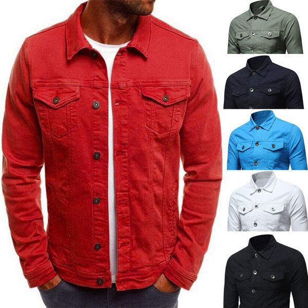 men's autumn winter button solid color vintage denim jacket blouse coat turn-down collar cardigan jacket ts95, Black;brown
men's autumn winter button solid color vintage denim jacket blouse coat turn-down collar cardigan jacket ts95, Black;brown