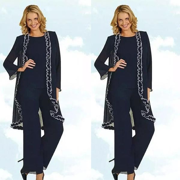 three pieces mother of the bride pant suits jewel neck long sleeve dark navy mother formal wears mothers groom dresses, Black;red
three pieces mother of the bride pant suits jewel neck long sleeve dark navy mother formal wears mothers groom dresses, Black;red