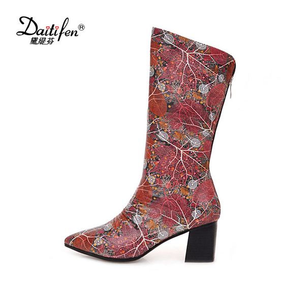 daidifen winter fashion warm women shoes pleated square high heel boots floral mid-calf boots pointed toe zip, Black
daidifen winter fashion warm women shoes pleated square high heel boots floral mid-calf boots pointed toe zip, Black