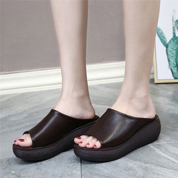 2020 thick bottom slippers woman summer fashion fish mouth sandals wedge with high-heeled wild wear sponge bottom de mujer sapat, Black
2020 thick bottom slippers woman summer fashion fish mouth sandals wedge with high-heeled wild wear sponge bottom de mujer sapat, Black