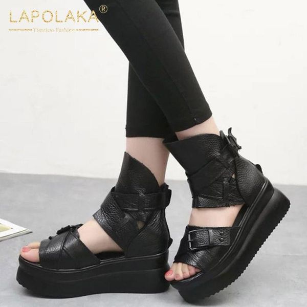 lapolaka 2020 new design large size 43 gladiator women sandals wedges med platform summer casual woman shoes, Black
lapolaka 2020 new design large size 43 gladiator women sandals wedges med platform summer casual woman shoes, Black