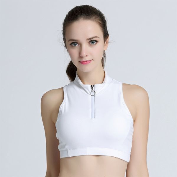 fashion yoga clothing high collar zipper sports bra quick-drying yoga fitness bra women workout running gym underwear, White;black
fashion yoga clothing high collar zipper sports bra quick-drying yoga fitness bra women workout running gym underwear, White;black