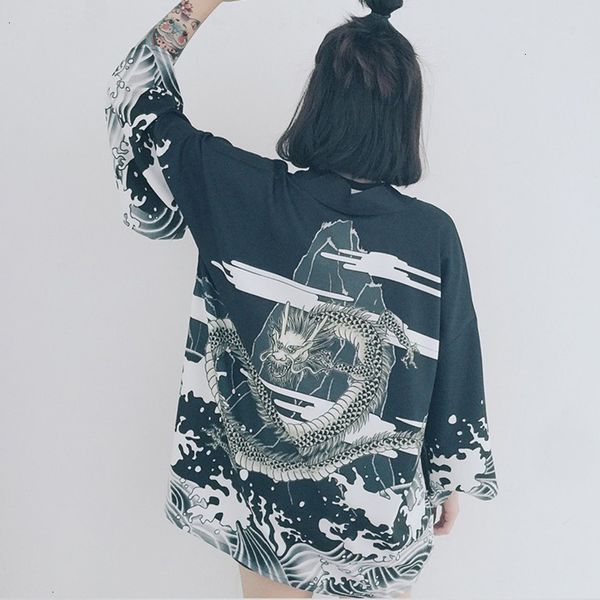 women clothing women blouses style japan print vintage harajuku style blouse waves and wind dragon shirts japanese batwing sleeve kimono, White 
women clothing women blouses style japan print vintage harajuku style blouse waves and wind dragon shirts japanese batwing sleeve kimono, White