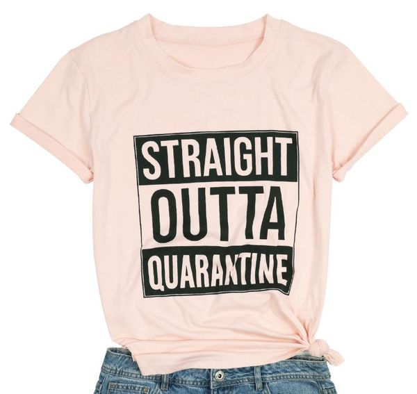 straight outta quarantine letter short sleeve t-shirt short sleeve print clothes ladies womens t-shirt fashion casual pink, White
straight outta quarantine letter short sleeve t-shirt short sleeve print clothes ladies womens t-shirt fashion casual pink, White