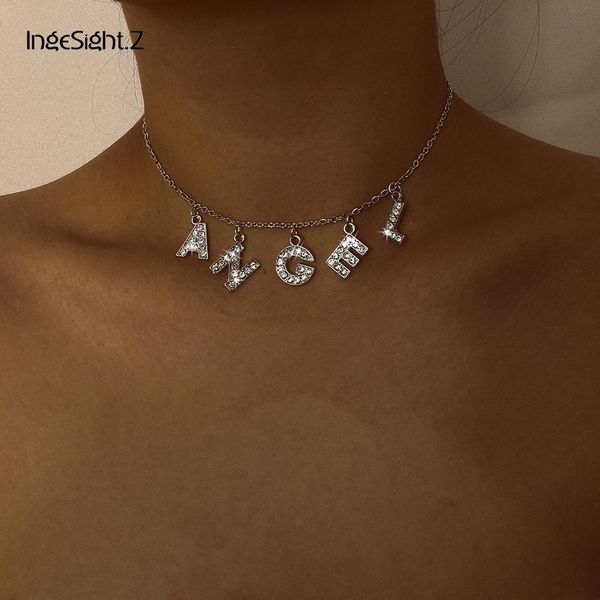 ingesight.z punk блестящий кристалл исходное письмо ангел ожерелье цвета серебра стразы choker ожерелье для женщин ювелирные изделия pftem, Silver
ingesight.z punk блестящий кристалл исходное письмо ангел ожерелье цвета серебра стразы choker ожерелье для женщин ювелирные изделия pftem, Silver