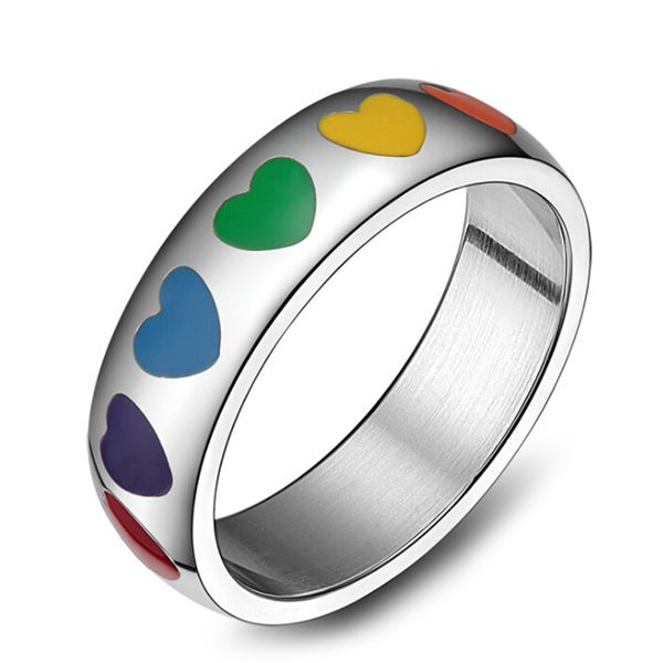 fashion rainbow love heart ring for women stainless steel couple wedding jewelry cute heart shaped ring, Slivery;golden
fashion rainbow love heart ring for women stainless steel couple wedding jewelry cute heart shaped ring, Slivery;golden