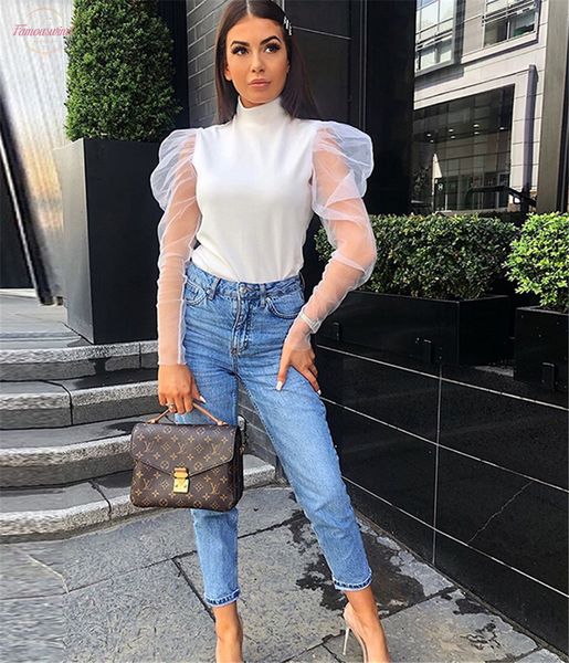 2020 new fashion women sheer mesh puff long sleeve turtle neck ladies girls solid blouse shirts black white
2020 new fashion women sheer mesh puff long sleeve turtle neck ladies girls solid blouse shirts black white