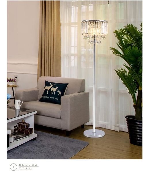 Luxury Modern Cyrstal Floor Lighting Simple Modern Crystals Led Floor Light For Bedroom Livingroom Study Room Ac85-265v