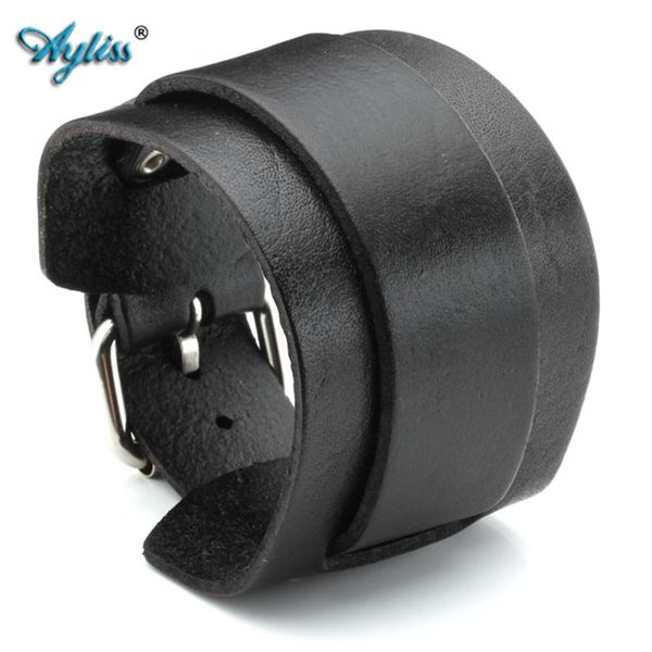 ayliss punk genuine leather bracelet men vintage wide cuff bangles adjustable buckle wristband male jewelry black/brown 7.2-9, Golden;silver
ayliss punk genuine leather bracelet men vintage wide cuff bangles adjustable buckle wristband male jewelry black/brown 7.2-9, Golden;silver