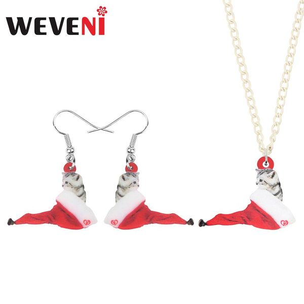 weveni акриловая рождество hat коротких волос cat kitten ювелирные наборы ювелирные изделия серьги ожерелья животных для женщин девушки подр, Silver
weveni акриловая рождество hat коротких волос cat kitten ювелирные наборы ювелирные изделия серьги ожерелья животных для женщин девушки подр, Silver