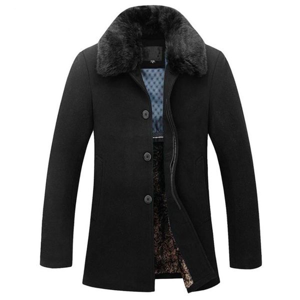 2018 autumn and winter new high-end men's wool coat thick business casual fur collar jacket solid color overcoat 4xl, Black
2018 autumn and winter new high-end men's wool coat thick business casual fur collar jacket solid color overcoat 4xl, Black
