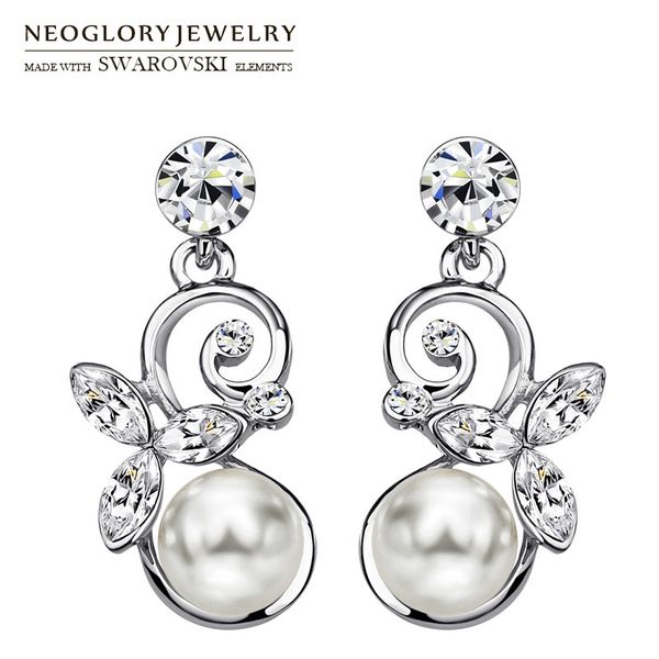 neoglory austria rhinestone & simulated pearl dangle long earrings alloy plated for women exquisite geometric gift new sale, Silver
neoglory austria rhinestone & simulated pearl dangle long earrings alloy plated for women exquisite geometric gift new sale, Silver