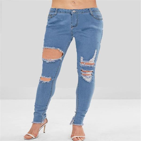 classic womens designer jeans hole ripped high elasticity solid color pencil pants plus size women clothing, Blue
classic womens designer jeans hole ripped high elasticity solid color pencil pants plus size women clothing, Blue
