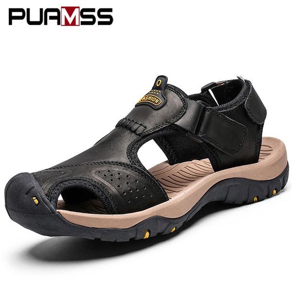 men outdoor leather sandals casual summer men's shoes 2020 new male beach vacation outdoor casual shoes men sandals, Black
men outdoor leather sandals casual summer men's shoes 2020 new male beach vacation outdoor casual shoes men sandals, Black
