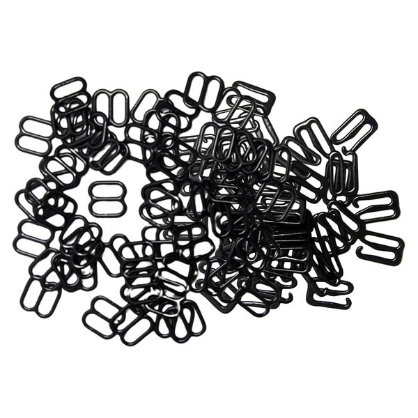 200x metal bra lingerie straps sewing clip hook slider and bra clasps 8mm, Black
200x metal bra lingerie straps sewing clip hook slider and bra clasps 8mm, Black