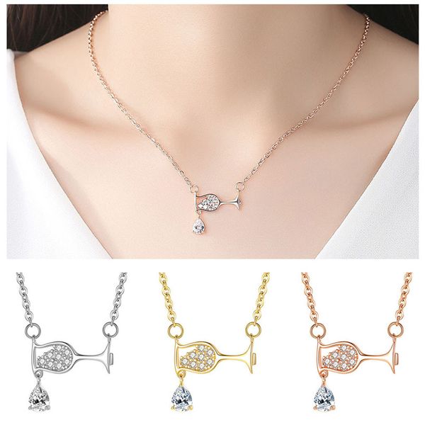 new accessories fashion women crystal water drop wine glass pendant necklace charms jewelry gift women girl 30se20, Silver
new accessories fashion women crystal water drop wine glass pendant necklace charms jewelry gift women girl 30se20, Silver
