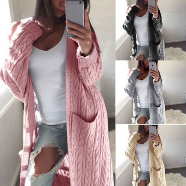 women long cardigan sweater long sleeve loose knitting cardigan sweater women knitted female pull femme, White
women long cardigan sweater long sleeve loose knitting cardigan sweater women knitted female pull femme, White