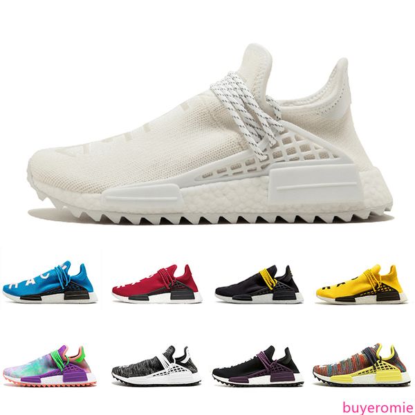 чистый холст nmd человеческая раса мужчины женщины кроссовки hu pharrell williams nerd черный желтый равенство красный белый мужской тренер