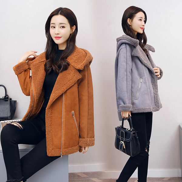 2019 winter fur hooded thick locomotive suede lambs wool coat female coat cotton, Blue;black
2019 winter fur hooded thick locomotive suede lambs wool coat female coat cotton, Blue;black