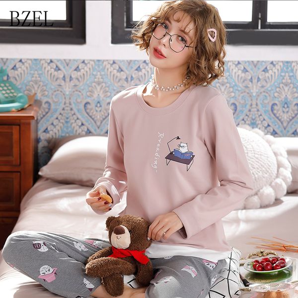 bzel sleep lounge pajama set cotton sleepwear women autumn pyjama femme fashion pajamas for women nightwear lingerie underwear, Blue;gray
bzel sleep lounge pajama set cotton sleepwear women autumn pyjama femme fashion pajamas for women nightwear lingerie underwear, Blue;gray