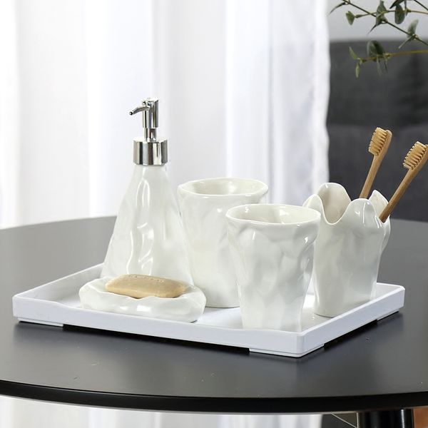 bath accessory set white ceramic bathroom accessories with tray bamboo storage toothbrush case holder frete gratis
bath accessory set white ceramic bathroom accessories with tray bamboo storage toothbrush case holder frete gratis