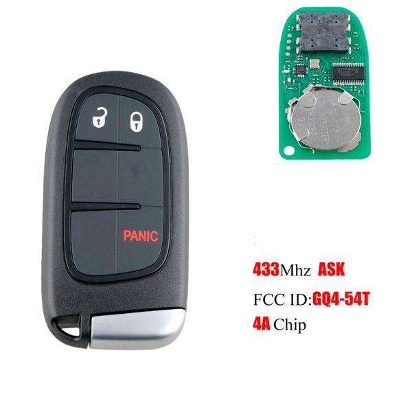 3buttons smart remote key keyless fob 433mhz transponder 4a/pcf7953m chip for cherokee 2014-2018 gq4-54t
3buttons smart remote key keyless fob 433mhz transponder 4a/pcf7953m chip for cherokee 2014-2018 gq4-54t