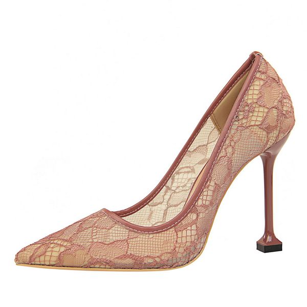 lism 2018 spring and summer new female high heels hollow mesh cloth tip with europe and the united states, Black
lism 2018 spring and summer new female high heels hollow mesh cloth tip with europe and the united states, Black