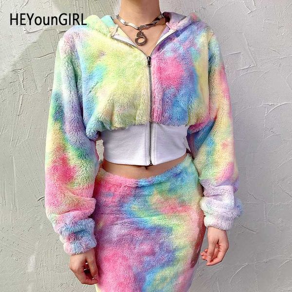 heyoungirl furry hoodies faux fur crop jacket tie die print winter warm coats women casual long sleeve overcoat fall streetwear, Black
heyoungirl furry hoodies faux fur crop jacket tie die print winter warm coats women casual long sleeve overcoat fall streetwear, Black