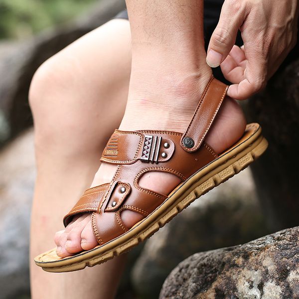 men's leather sandals summer new men's leather sandals outdoor casual beach shoes soft bottom non-slip sandalsshoes, Black
men's leather sandals summer new men's leather sandals outdoor casual beach shoes soft bottom non-slip sandalsshoes, Black