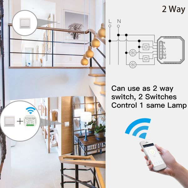 1 gang 2 way wifi smart light switch diy module smart life/tuya app remote control works with alexa echo google home
1 gang 2 way wifi smart light switch diy module smart life/tuya app remote control works with alexa echo google home