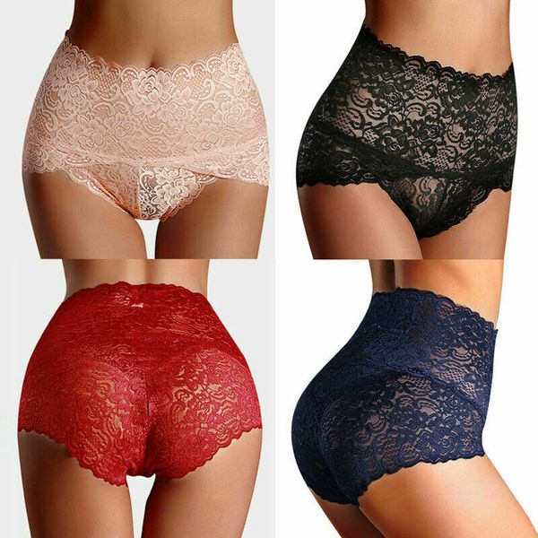 women lingerie lace floral brief panties thong high waist knicker underwear, Black;pink
women lingerie lace floral brief panties thong high waist knicker underwear, Black;pink