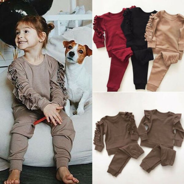 newborn baby boys girls clothes sets ruffles decor sweatshirt + pants solid long sleeve infant kids fall clothes 3 color, White
newborn baby boys girls clothes sets ruffles decor sweatshirt + pants solid long sleeve infant kids fall clothes 3 color, White