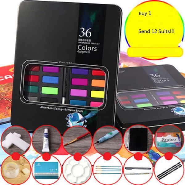 gior portable 36 color solid watercolor pigment suit student hand-painted beginner paint
gior portable 36 color solid watercolor pigment suit student hand-painted beginner paint